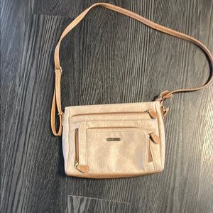 🍍 MultiSac Crossbody Shoulder Bag CREAM Convertible Double Zip Pocket Faux Leath